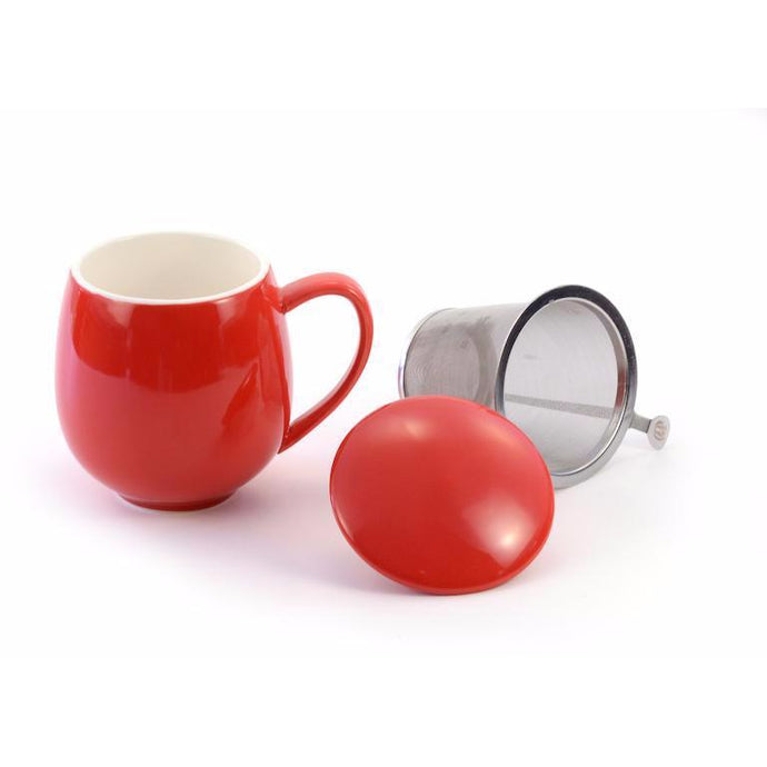 Porcelain Tea Mug With Infuser & Lid - Shineworthy Tea