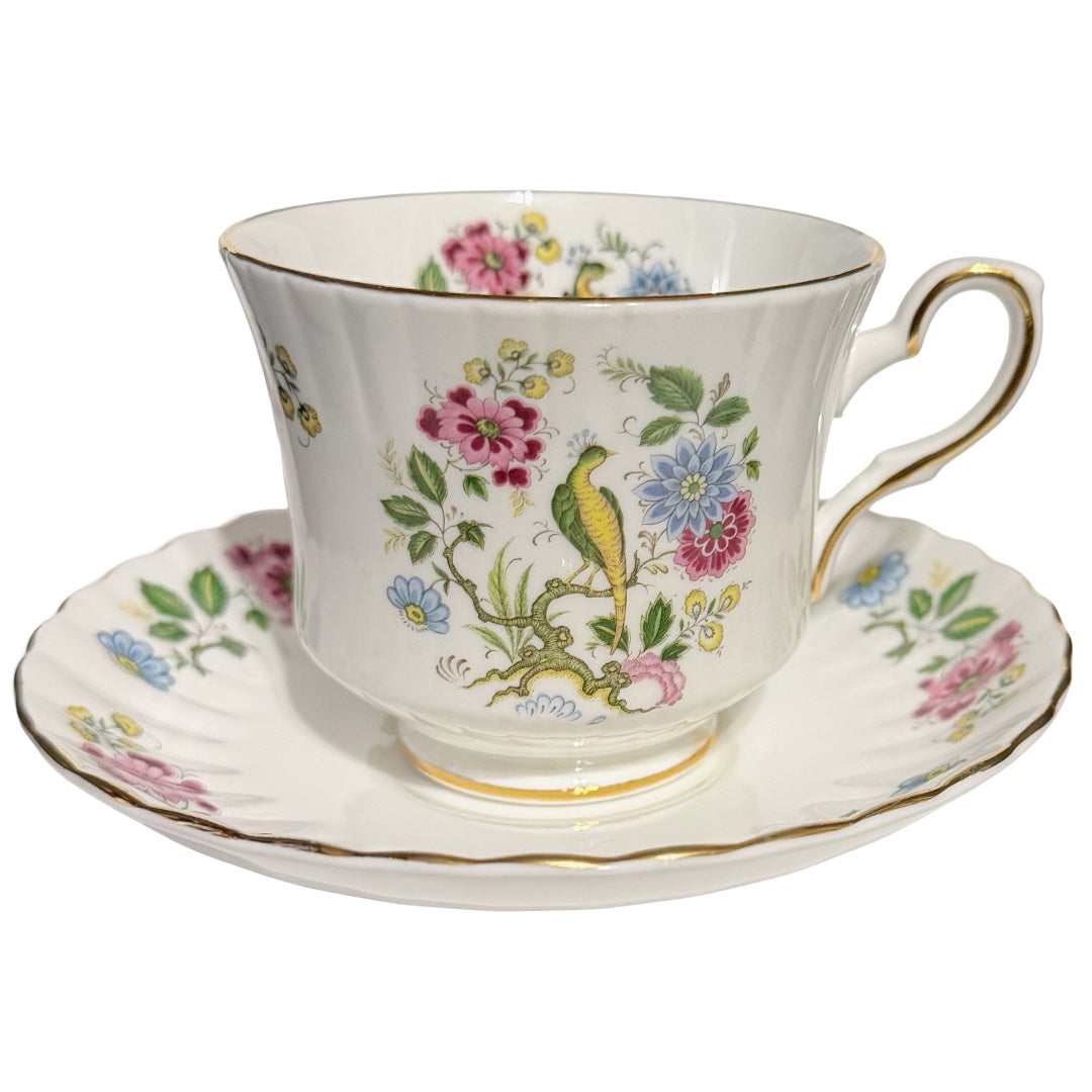 Vintage Royal Stafford Birds of Paradise Teacup and Saucer Set