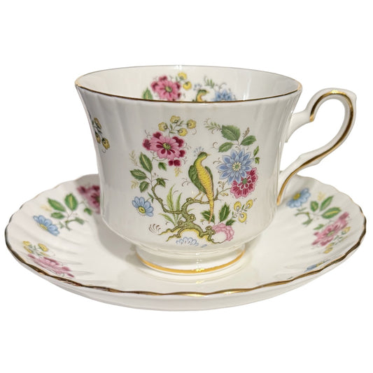 Vintage Royal Stafford Birds of Paradise Teacup and Saucer Set