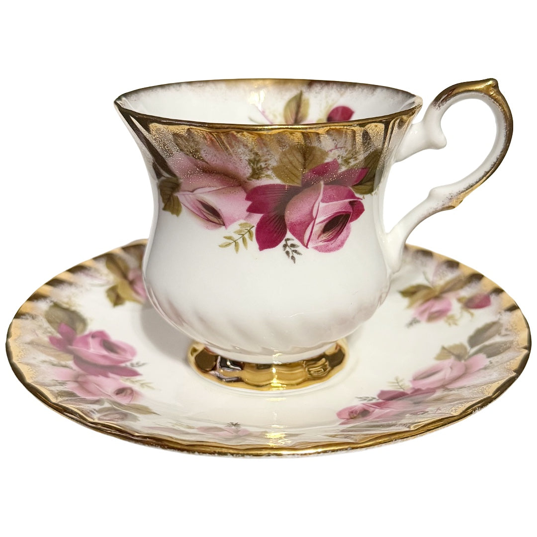 Vintage Elizabethan Double Rose Tea Cup and Saucer set