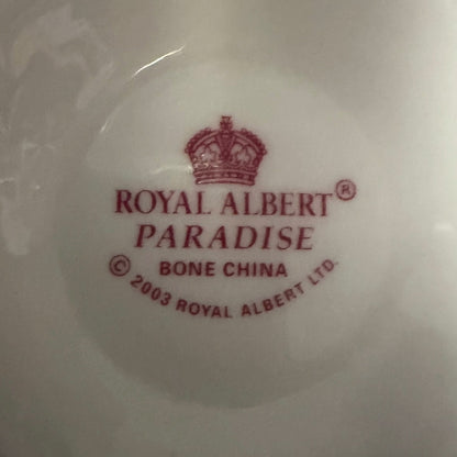 Vintage Royal Albert "Paradise Red" Footed Teacup and Saucer Set