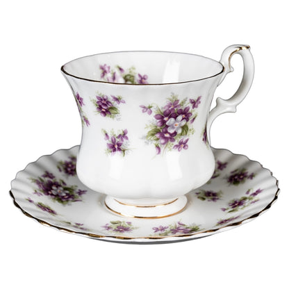 Vintage Royal Albert "Sweet Violets" Footed Teacup and Saucer Set