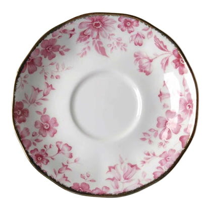 Vintage Royal Albert "Paradise Red" Footed Teacup and Saucer Set