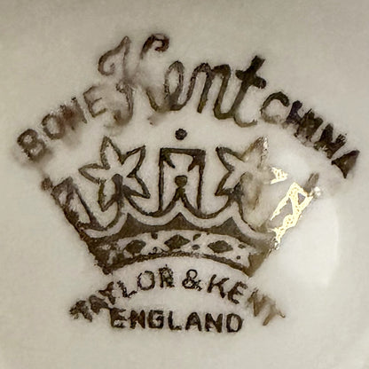 Vintage Taylor & Kent Footed Geranium Teacup and Saucer Set