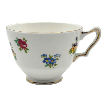 Vintage Crown Staffordshire Floral Bouquet Tea Cup and Saucer set