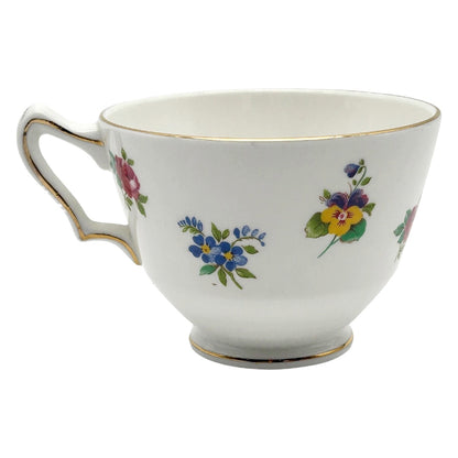 Vintage Crown Staffordshire Floral Bouquet Tea Cup and Saucer set