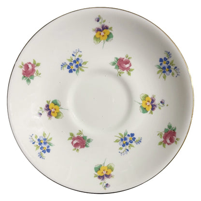 Vintage Crown Staffordshire Floral Bouquet Tea Cup and Saucer set